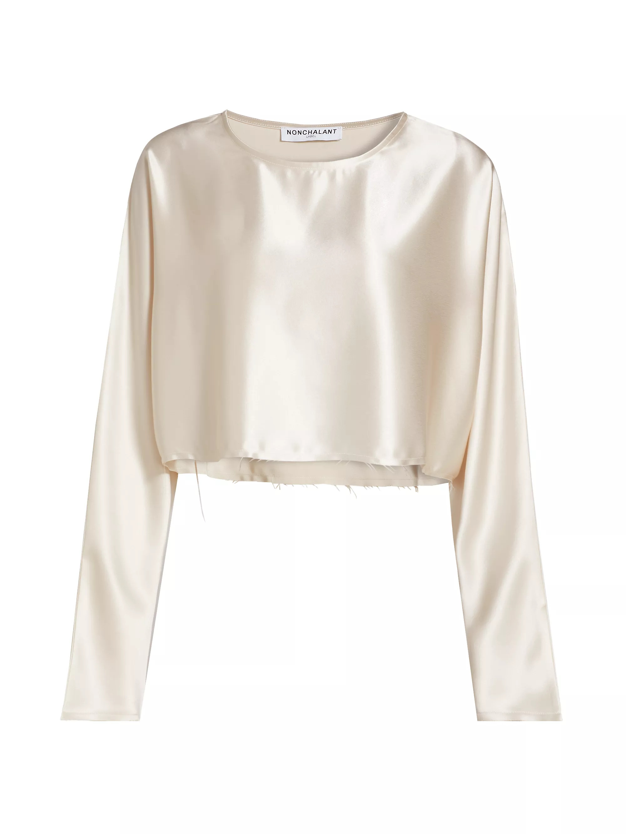 Emilia Satin Crop Blouse | Saks Fifth Avenue