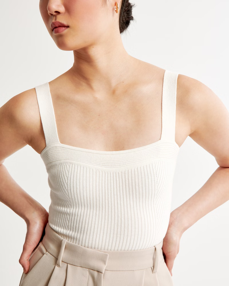 Ribbed Sweater Sweetheart Bodysuit | Abercrombie & Fitch (US)