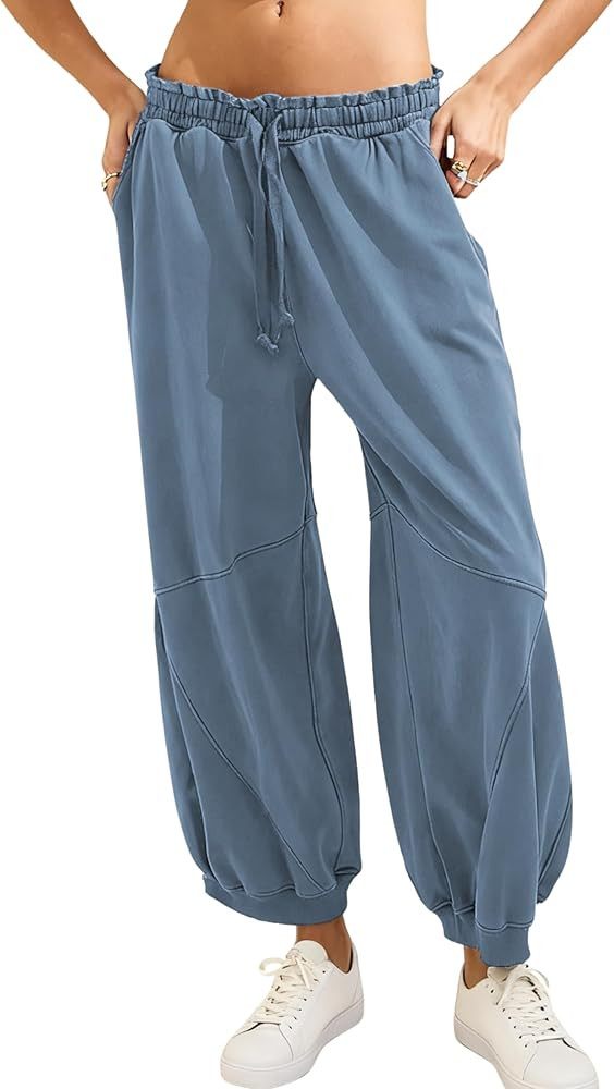Tanming Womens Baggy Sweatpants Barrel Leg Trousers Elastic Waisted Drawstring Lounge Joggers Pan... | Amazon (US)