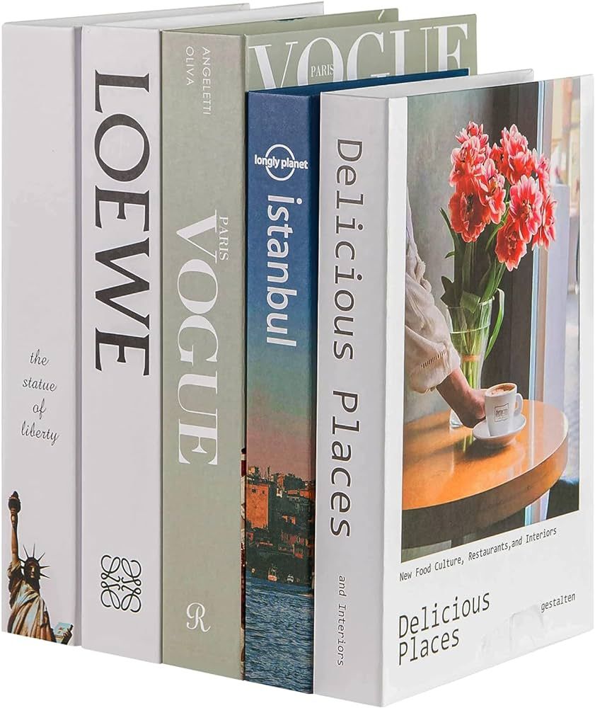 ENGYAS 5 Pcs Faux Books for Decoration,Designer Luxury Modern Fake Decorative Books for Home Book... | Amazon (US)