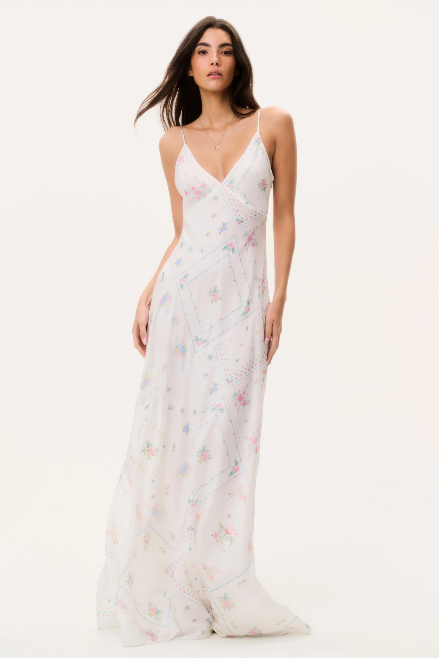 Castilla Silk Patchwork Maxi Dress | LoveShackFancy