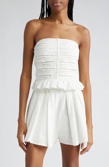 Annie Strapless Cotton Crop Top | Nordstrom