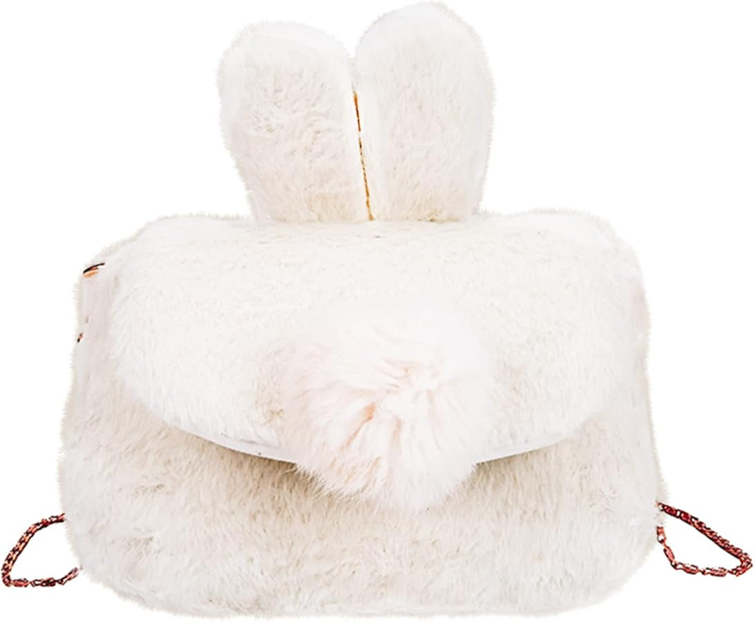 Lanpet Cute Plush Rabbit Crossbody Bag Chic Small Shoulder Purse CellPhone Wallet For Girls | Amazon (US)