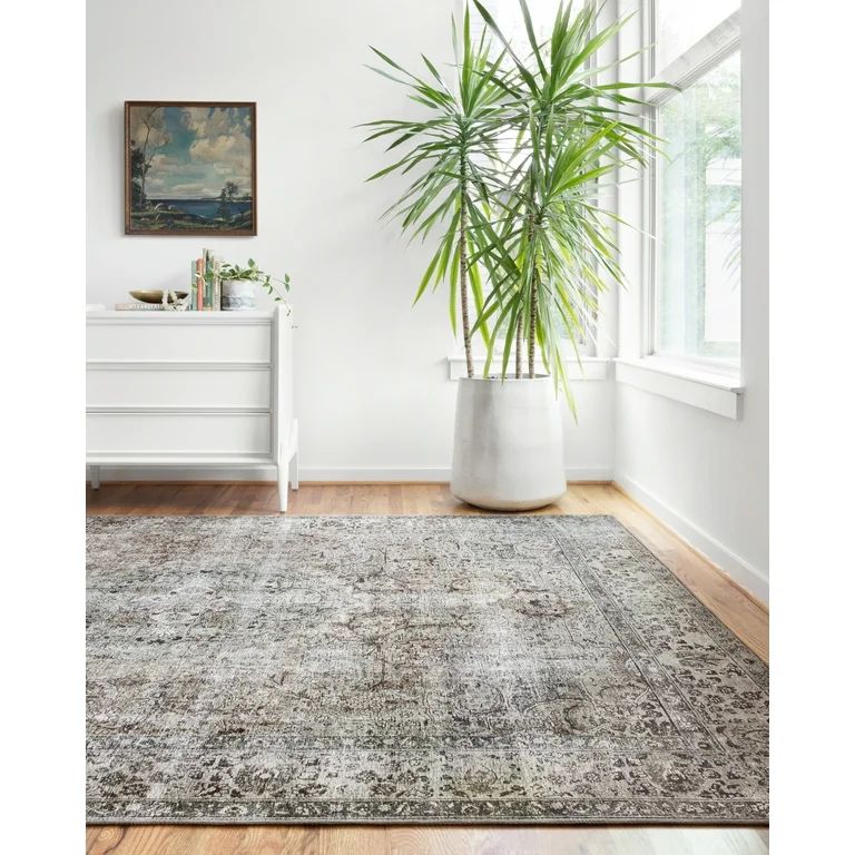 Loloi II Layla Printed Oriental Distressed Taupe / Stone Area Rug - Walmart.com | Walmart (US)