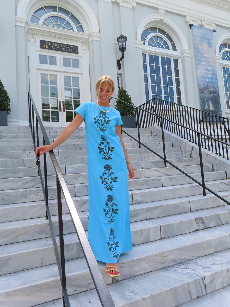 Anne Maxi Dress Blue Milos | Madison Mathews