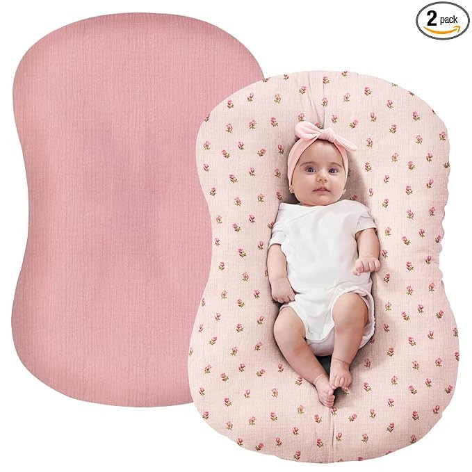 FUNUPUP Muslin Baby Lounger Cover Compatible with Snuggle Me Lounger, Infant Lounger Pillow Cover... | Amazon (US)