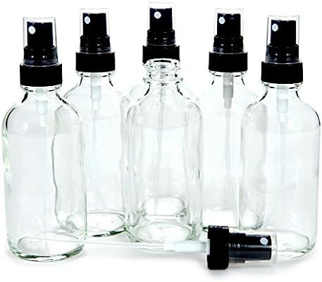 Vivaplex, 6, Clear, 4 oz Glass Bottles, with Black Fine Mist Sprayers | Amazon (US)