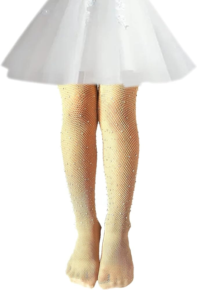 Uttpll Toddler Kids Girls Fishnet Stockings Sparkle Rhinestone Hollow Out Pantyhose Mesh Leggings... | Amazon (US)