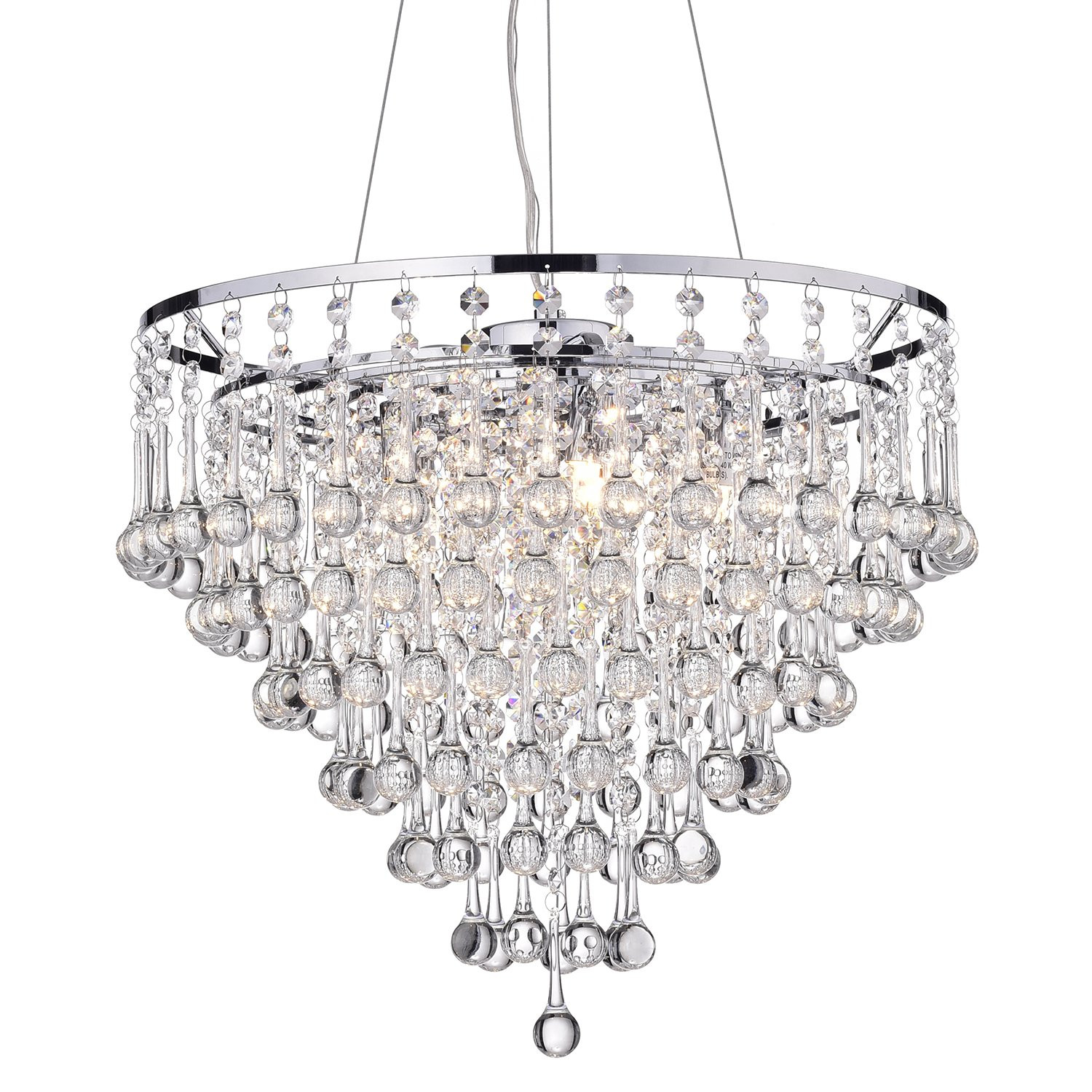 Edvivi Tiered Crystal Chandelier, 7 Tiers, 5 Lights Glam Lighting Fixture with Chrome Finish, Tea... | Amazon (US)