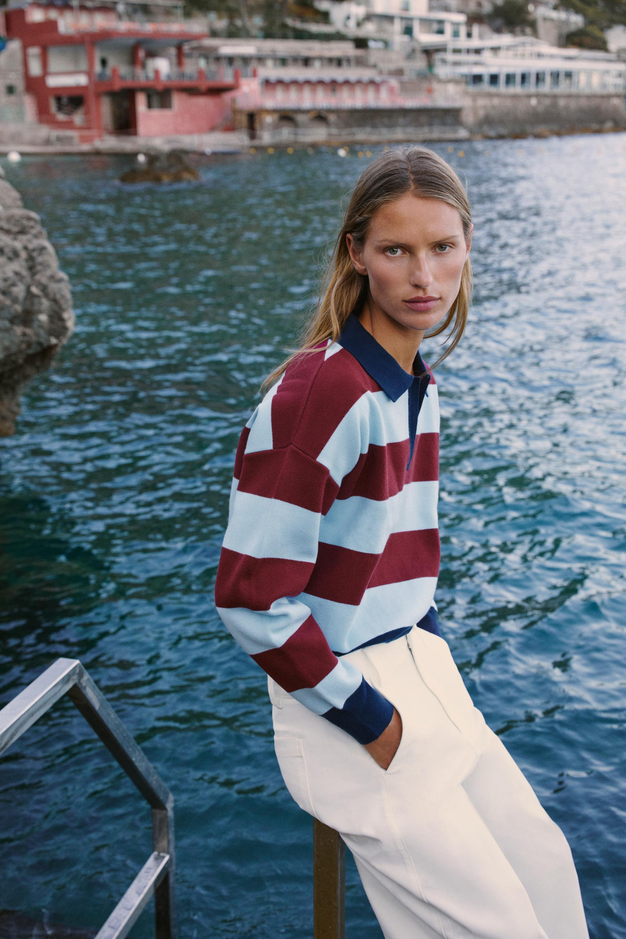 STRIPED KNIT POLO | Zara UK