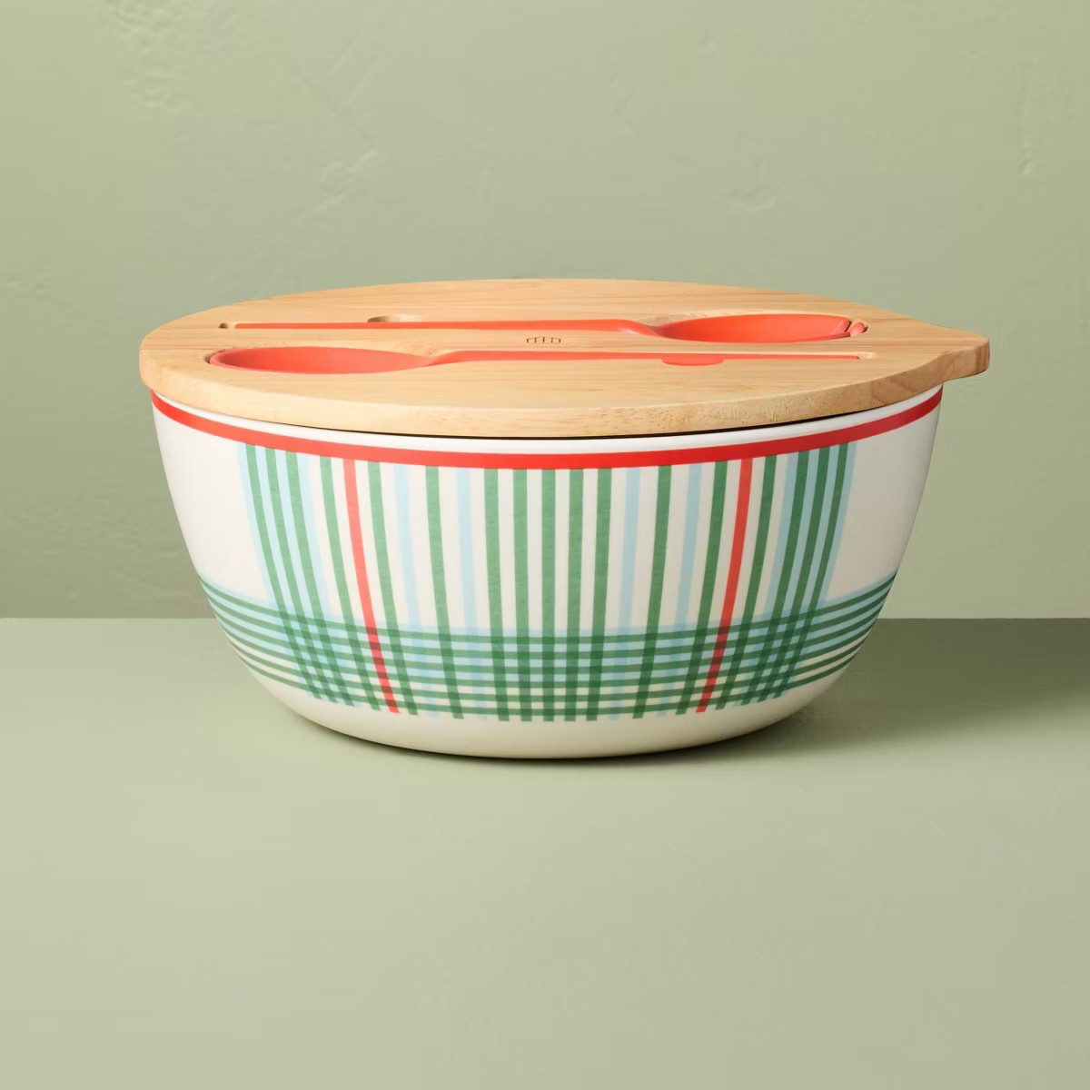 4pc Summer Plaid Melamine Serving Bowl and Utensil Set - Hearth & Hand™ with Magnolia | Target