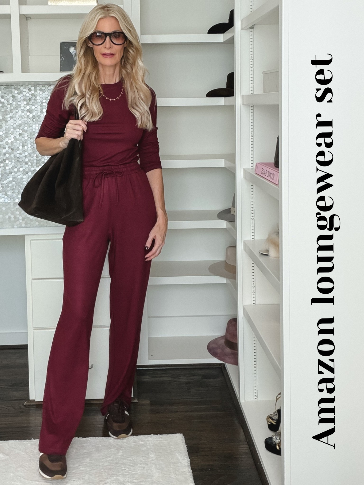 This Amazon lounge set is so comfy and easy to wear! The fitted top and pocketed, elastic-waist pants make it perfect for errands, and I love this rich burgundy shade for fall. I’m wearing an XS. #AmazonFinds #LoungeSet #FallOutfit #CasualStyle #WomenOver40Style #LTKOver40 

 #LTKootd #LTKSeasonal #LTKOver40