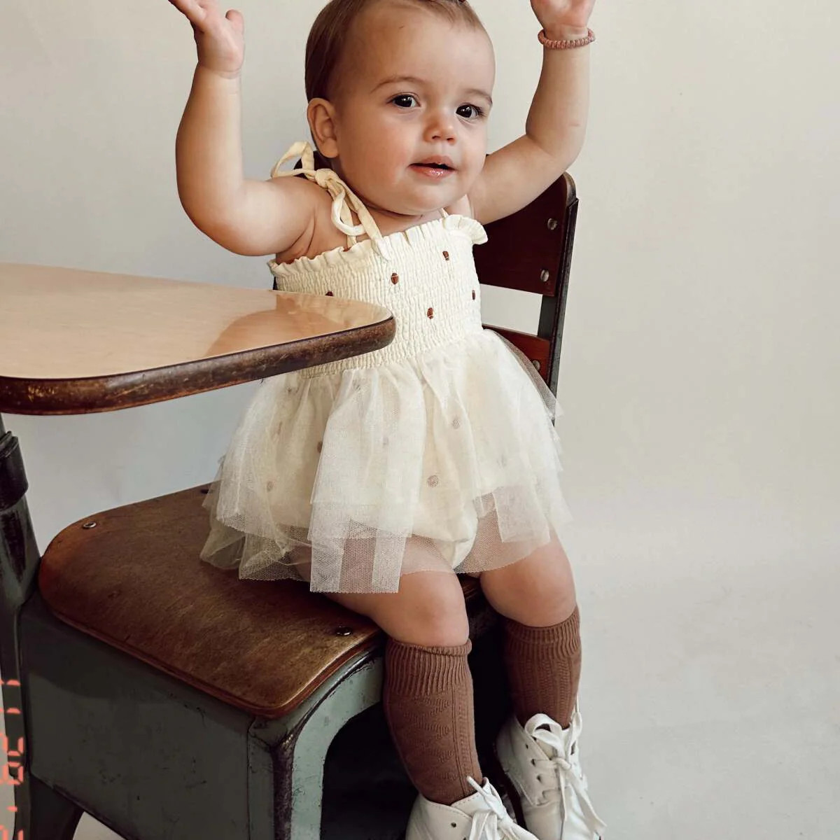 Muslin Tutu Bubble, Cashew Polka Dot | SpearmintLOVE