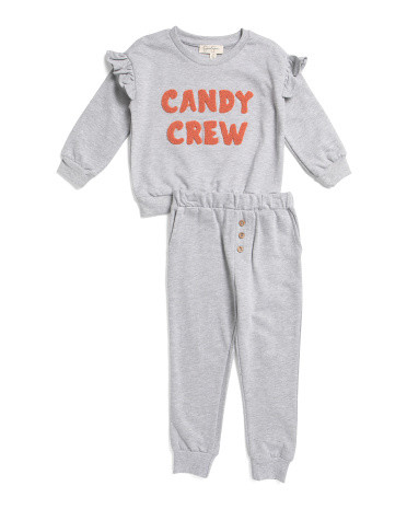 Toddler Girls 2pc Halloween Sweatshirt And Sweatpants Set | TJ Maxx