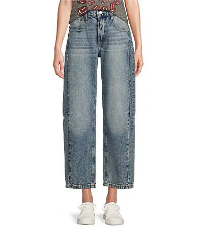 Lucky Brand High-Rise Ankle Length Barrel Wide Leg Jeans - 32 | Dillard's