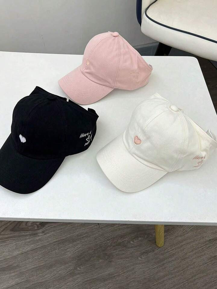 1pc Spring/Summer Sunscreen Baseball Hat, Men's And Women's Thin Open Top Hat With Ponytail Tie, Fashionable Love Duck Billed Hat, Suitable For Daily Travel, Outdoor Sports, Tourism Hat | SHEIN