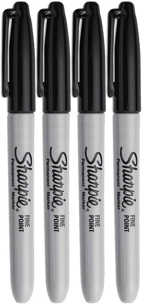 Sharpie Permanent Markers, Fine Point, Black Ink (4-Pack) | Amazon (US)