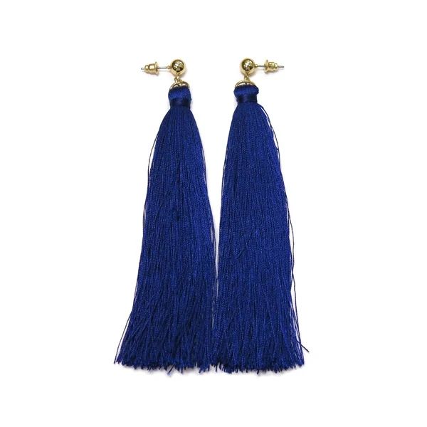 Eternally Haute Blue Tassel Drop Earrings | Bed Bath & Beyond