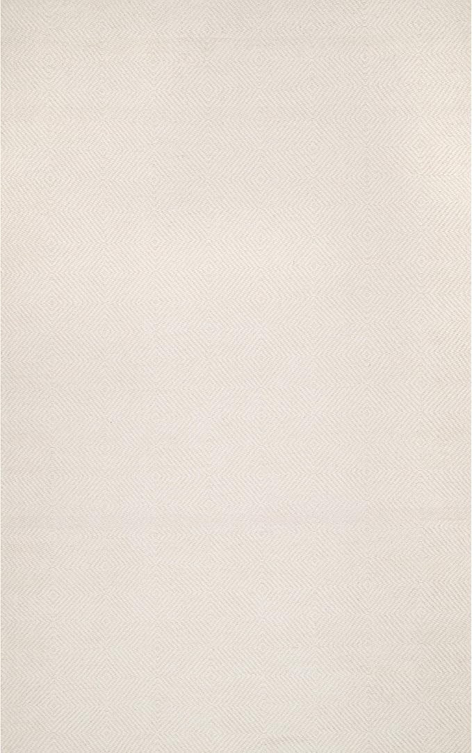 nuLOOM Ago Geometric Wool Area Rug, 8x10, Cream | Amazon (US)