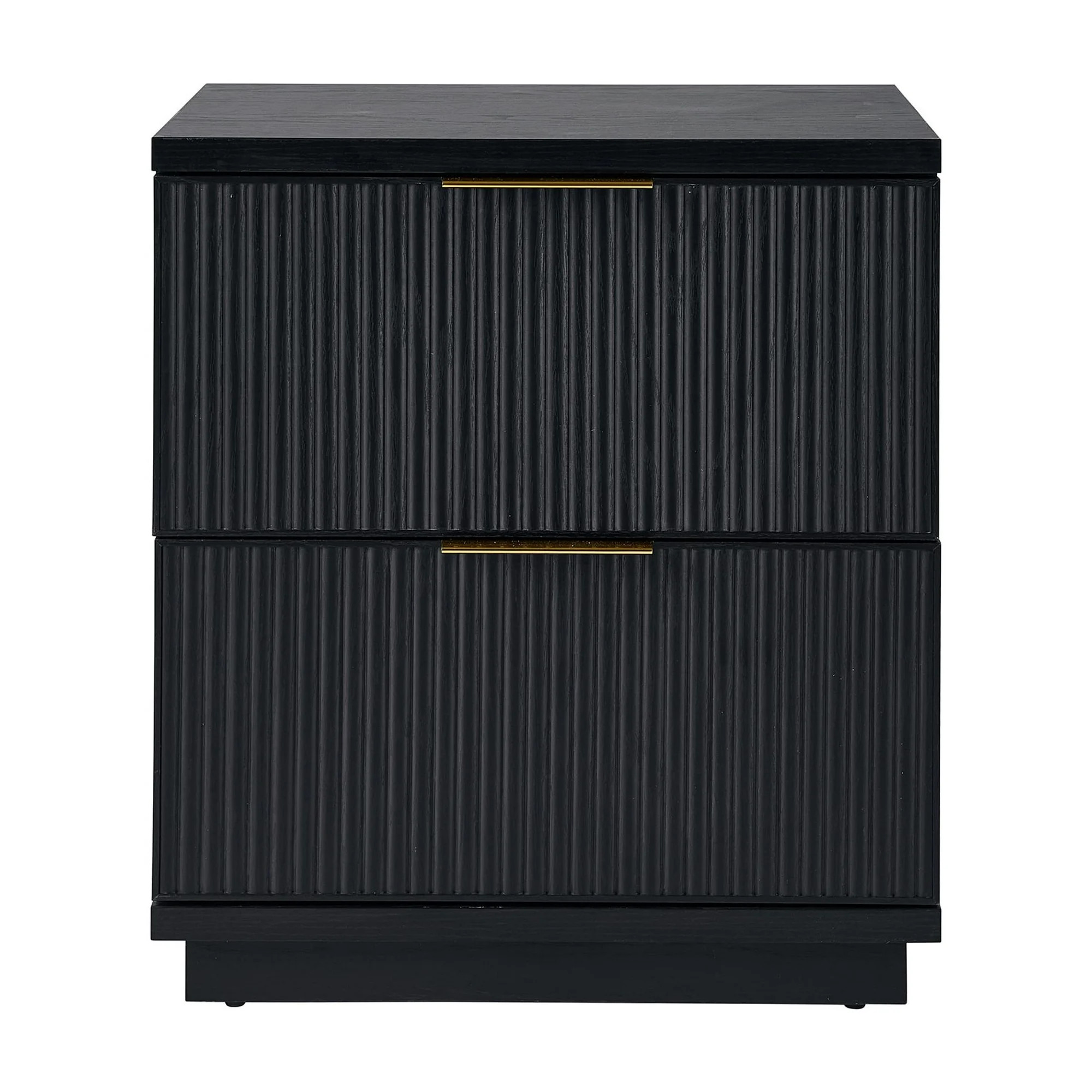 Better Homes & Gardens Lillian Fluted 2-Drawer Nightstand with USB, Rich Black Finish | Walmart (US)