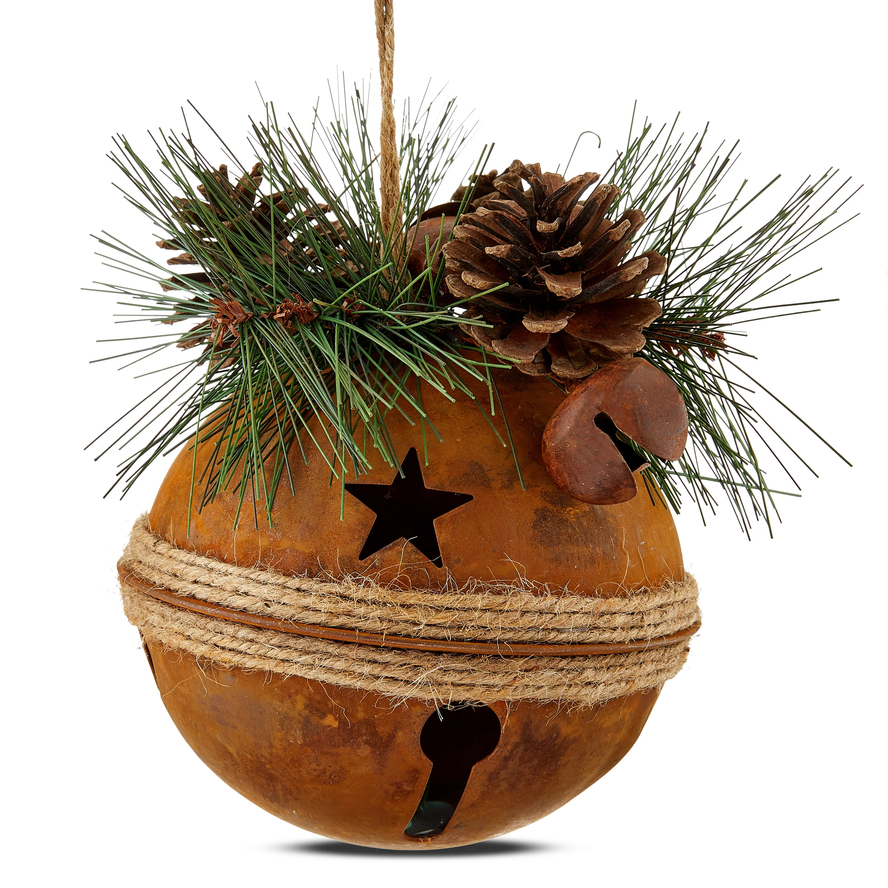 Metal Bell with Bow Jumbo Christmas Ornament, 7 in, by Holiday Time | Walmart (US)