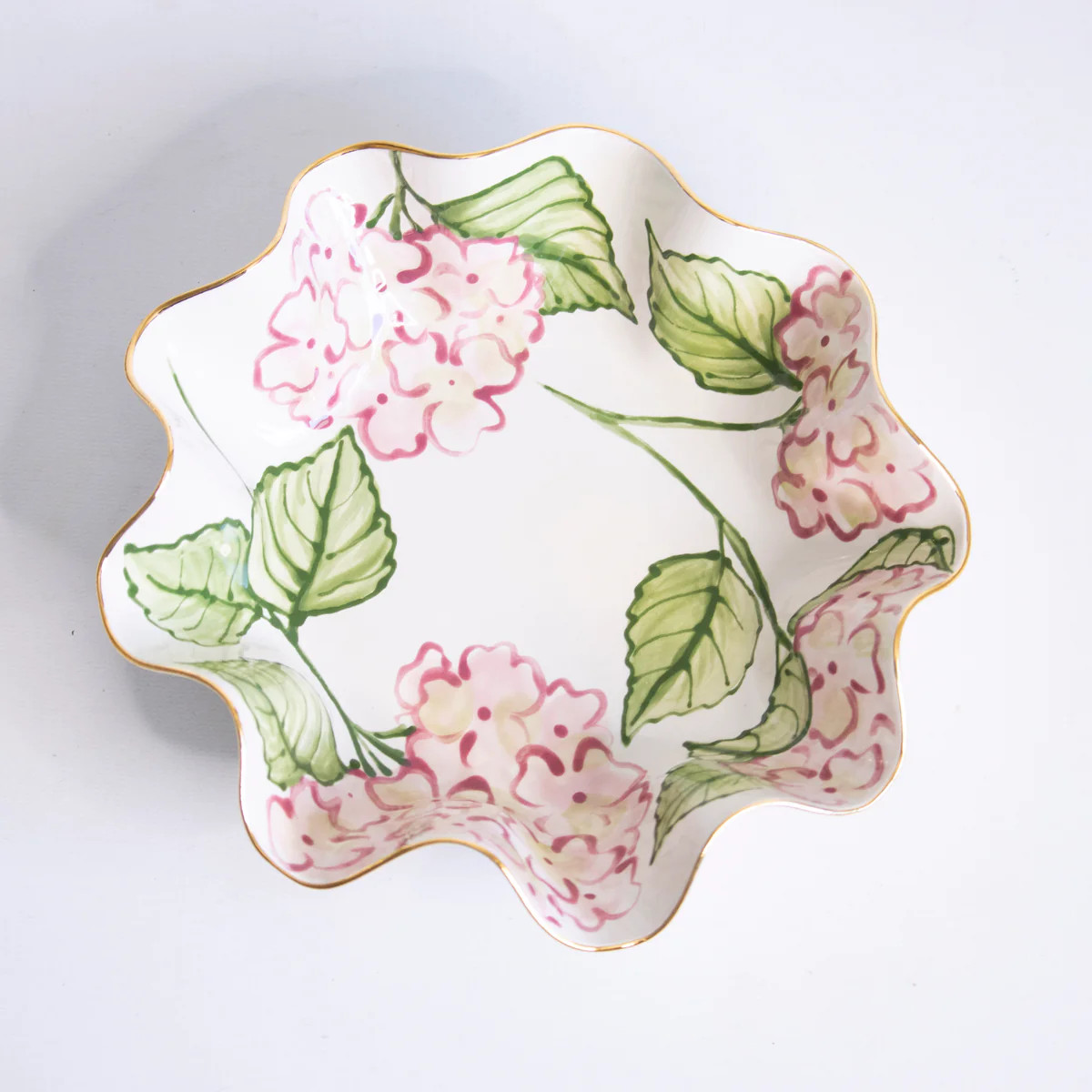 Pink Hydrangea Wavy Bowl Pre-Order | Susan Gordon Pottery
