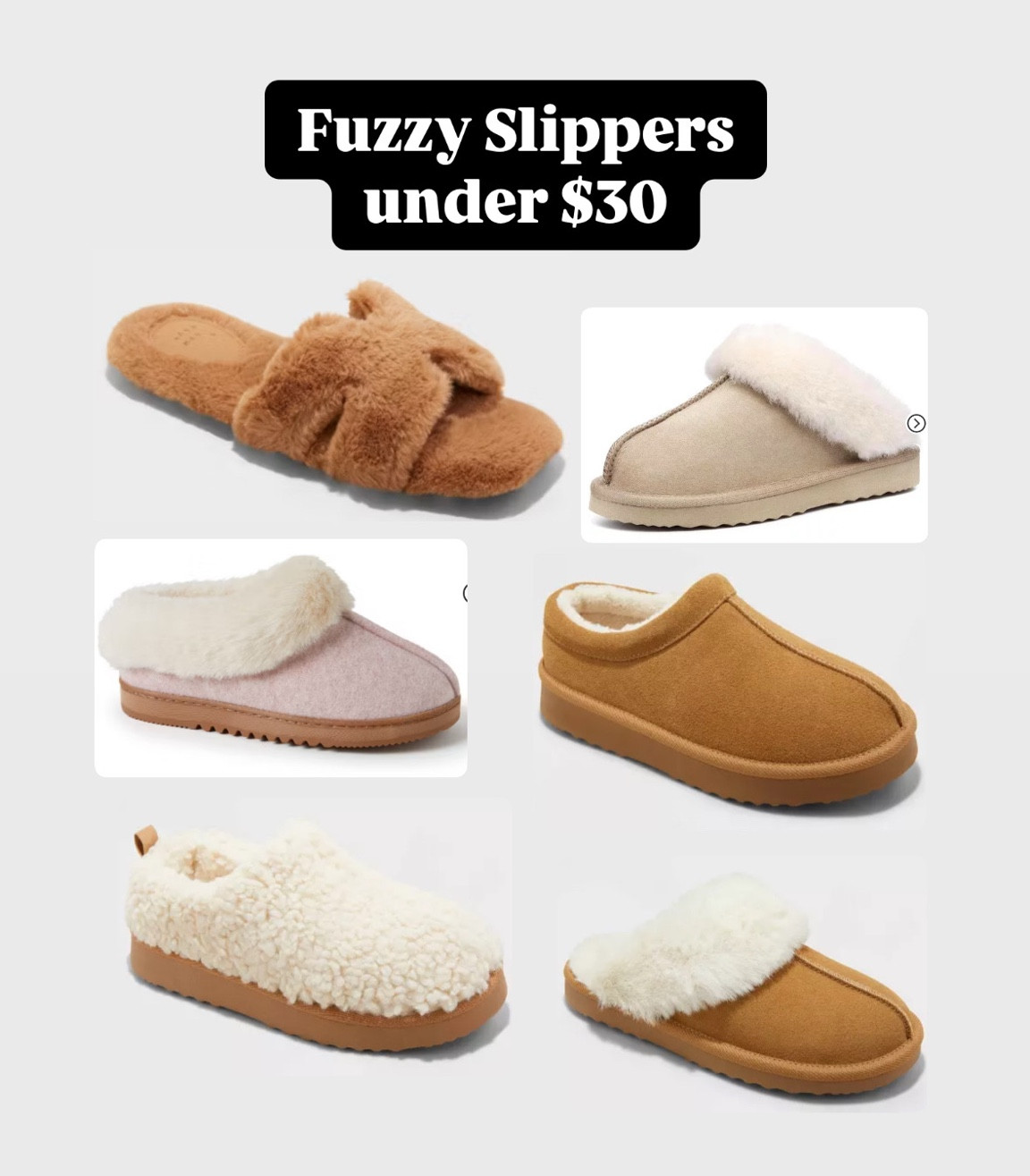 Fuzzy Slippers under $30 and available in more colors. Shop below 

#LTKFindsUnder50 #LTKCyberWeek #LTKHome