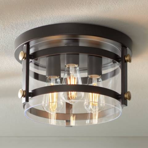 Eagleton 13 1/2" Wide Oil-Rubbed Bronze LED Ceiling Light | Lamps Plus