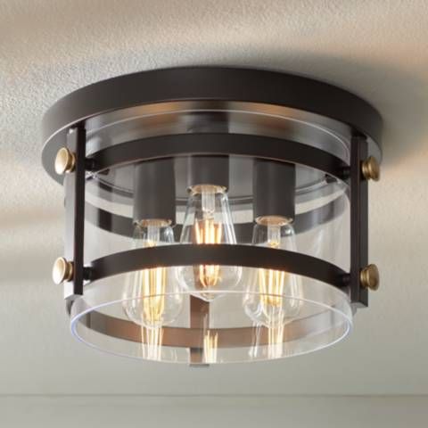 Eagleton 13 1/2" Wide Oil-Rubbed Bronze LED Ceiling Light | Lamps Plus