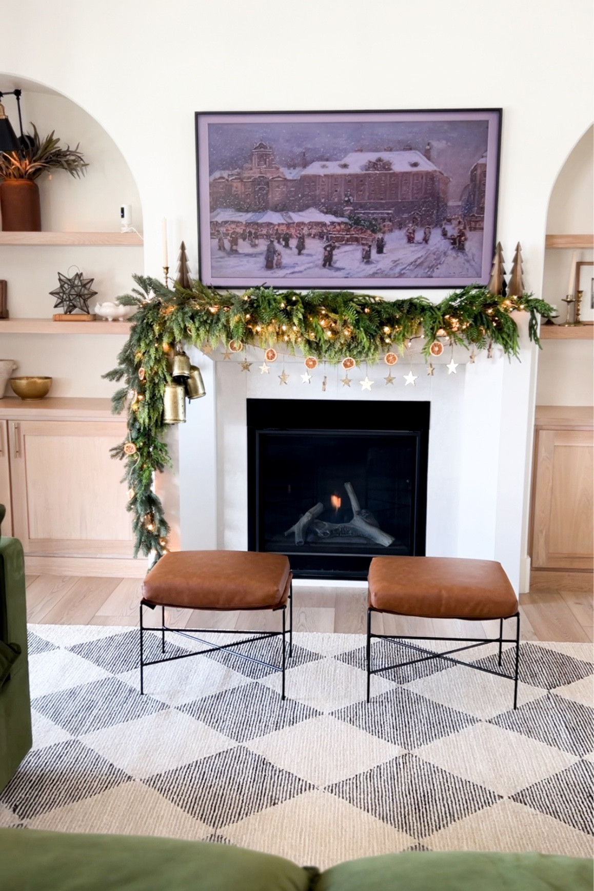 Francis rug, clj loloi rug, living room inspo, bright living room, Christmas mantle 

#LTKhome #LTKSeasonal #LTKHoliday