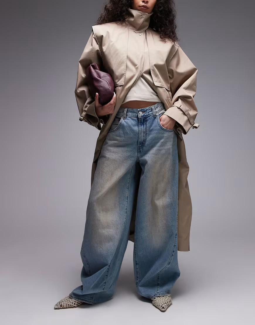 Levi's super baggy barrel jeans in yellow tint light blue | ASOS (Global)