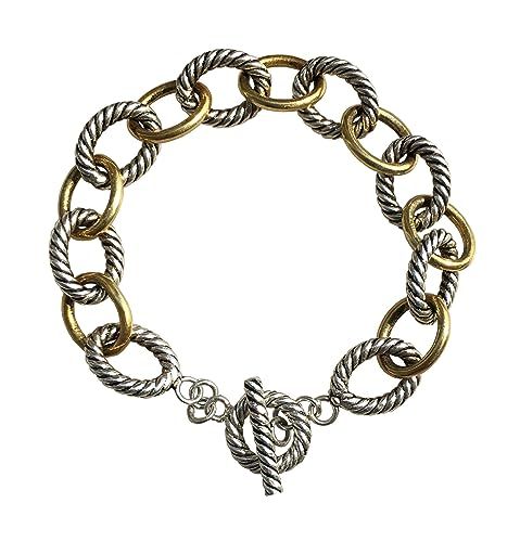 Gempara Designer Inspired Medium Oval Link Bracelet 12mm Wide, Length 7", 7.5", 8" | Amazon (US)