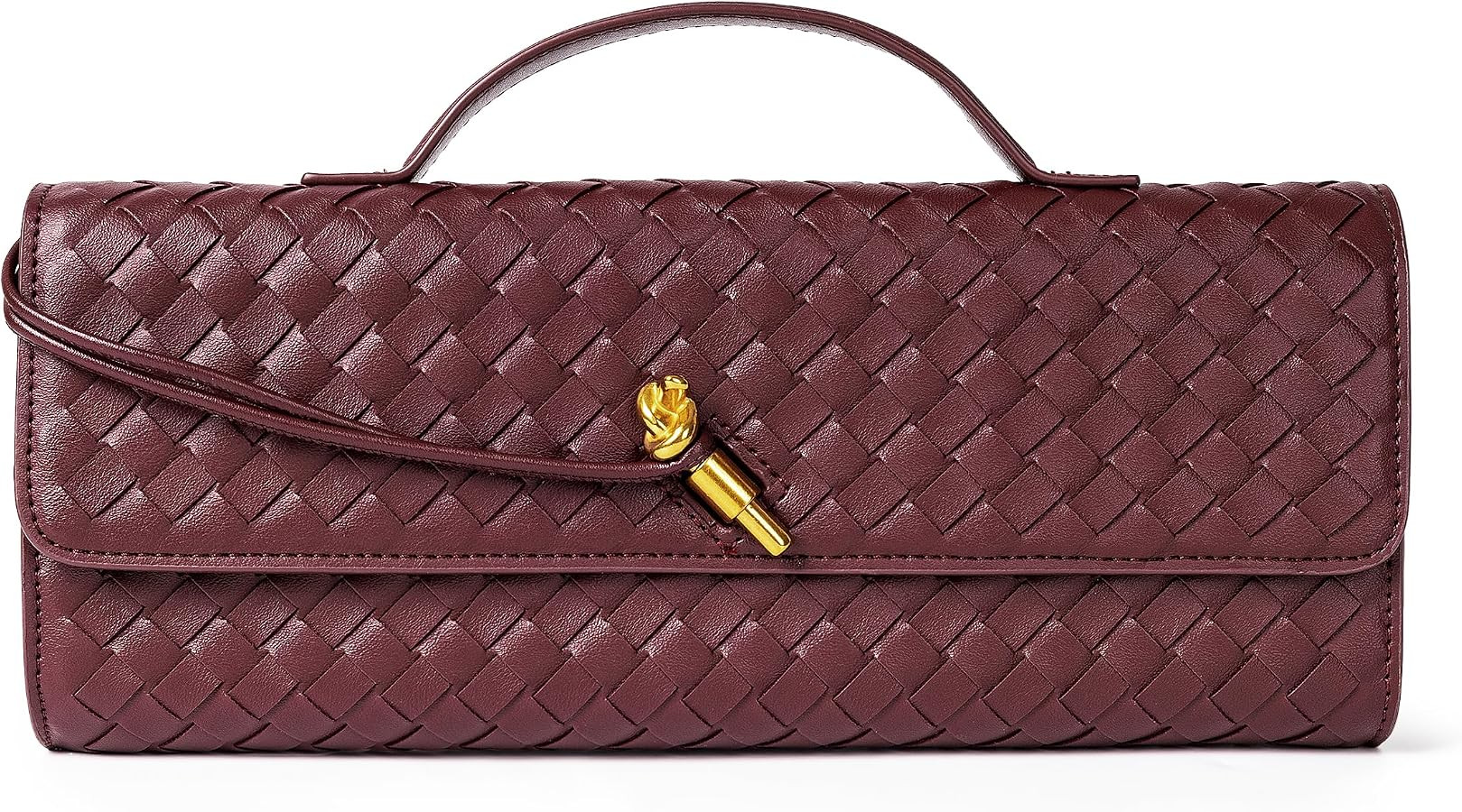 Joryin Woven Purse for Women Evening Clutch Woven Leather Handbags Crossbody Bag Purse Formal Evening Bag, Vegan Leather | Amazon (US)