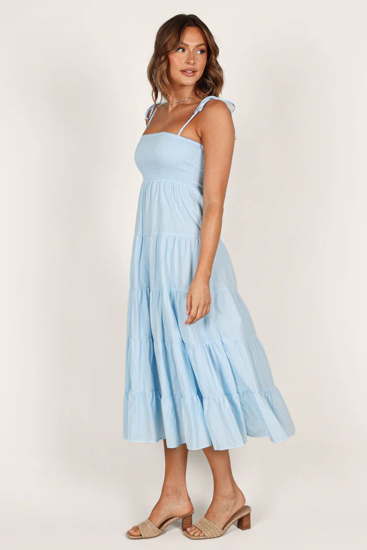Carrol Shirred Bodice Maxi Dress - Blue | Petal & Pup (US)