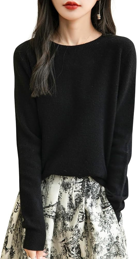 Chanyarn Women's 100% Merino Wool Pullover Crew Neck First-Line Ready to Wear Long Sleeve Seamles... | Amazon (DE)