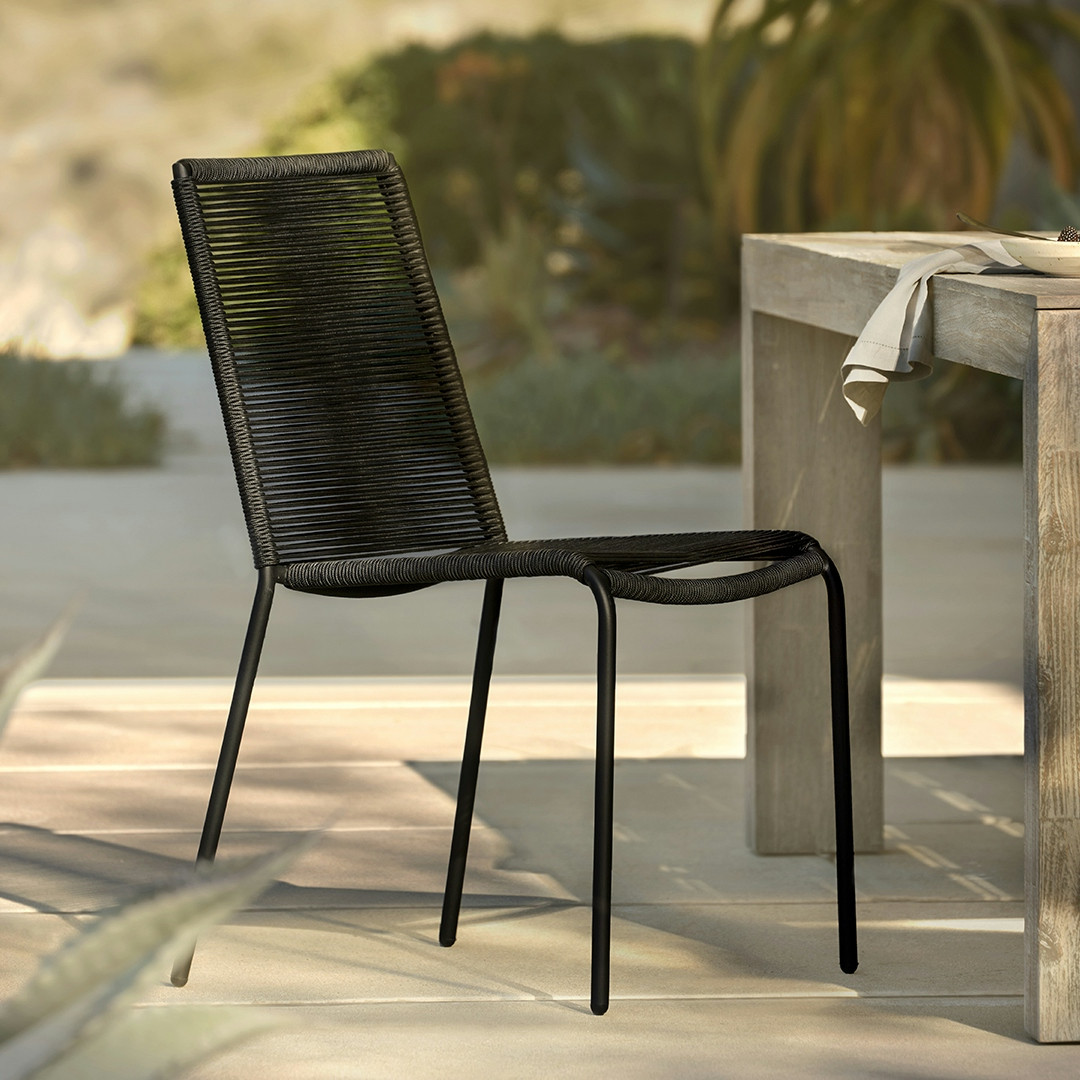 Zina Outdoor Stackable Dining Chair - Ember Black | Article