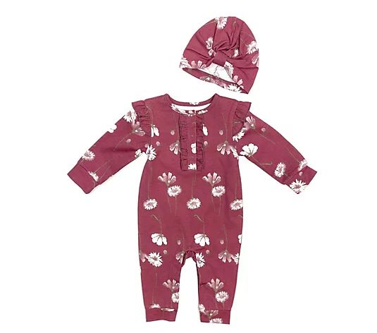 Isaac Mizrahi Baby Printed Coverall and TurbanSet | QVC