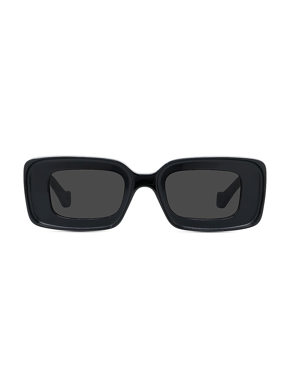Men's 46MM Rectangular Sunglasses - Shiny Black - Shiny Black | Saks Fifth Avenue