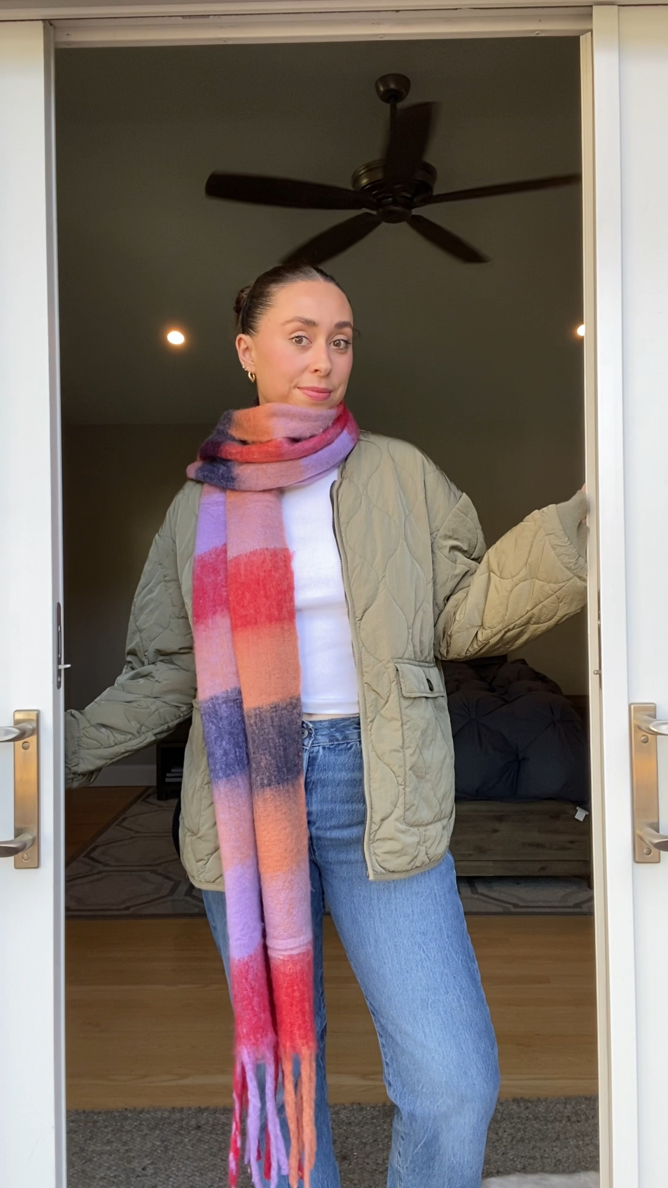 scarf, jacket, casual outfit, casual style, fall fashion, fall outfit, fall ootd, ootd, outfit ideas, outfit inspo, quilted jacket, straight jeans 

#LTKGiftGuide #LTKCyberWeek #LTKHoliday
