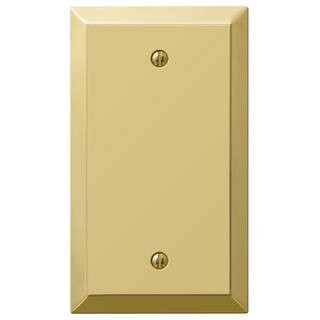 Metallic 1 Gang Blank Steel Wall Plate - Polished Brass | The Home Depot