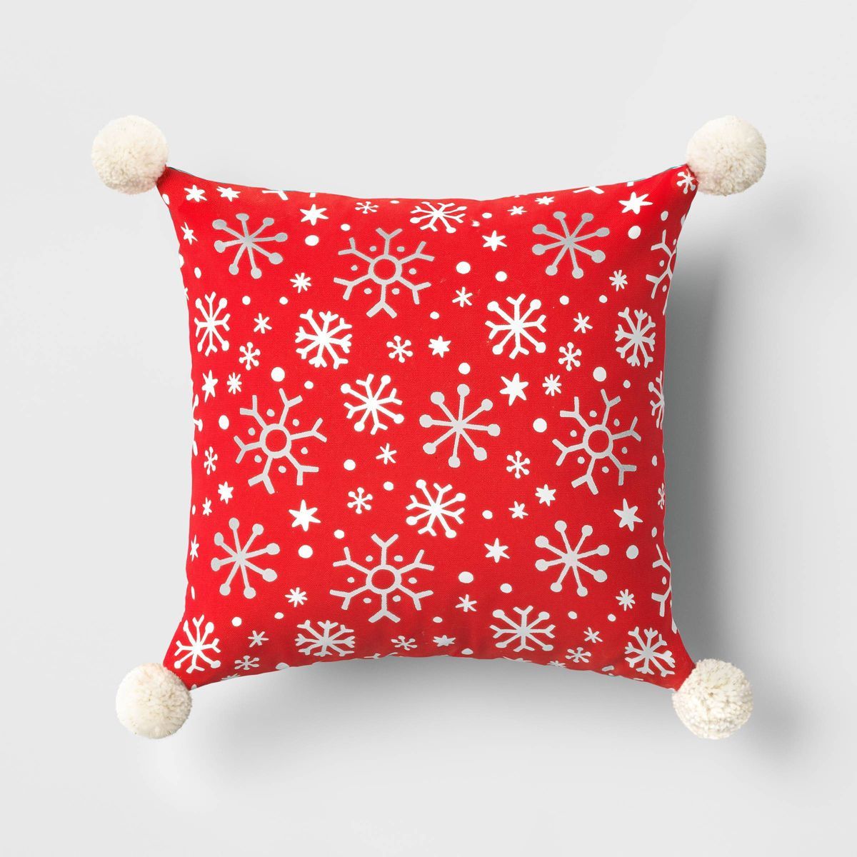 16"x16" Reversible Snowflake to Stripes Square Christmas Throw Pillow Red/Green - Wondershop™ | Target