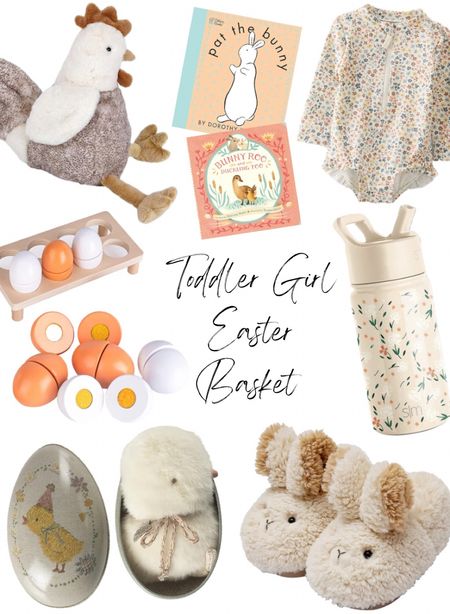 Toddler girl Easter basket ideas!
Hen, eggs, bunny slippers, chick, Easter books, toddler water bottle 

#LTKkids #LTKfamily #LTKSeasonal
