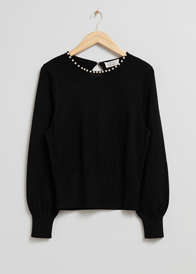Pearl Bead-Trimmed Sweater | & Other Stories US