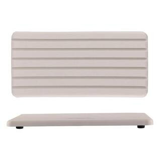 8.27 in. Water Absorbent Diatomite Coasters Rectangle Grooved Design for Hand Soaps & Plants (Set of 2) | The Home Depot