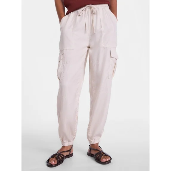 Scenario Women's Soft Fluid Cargo Joggers, 28" Inseam, Sizes XS-XXXL | Walmart (US)