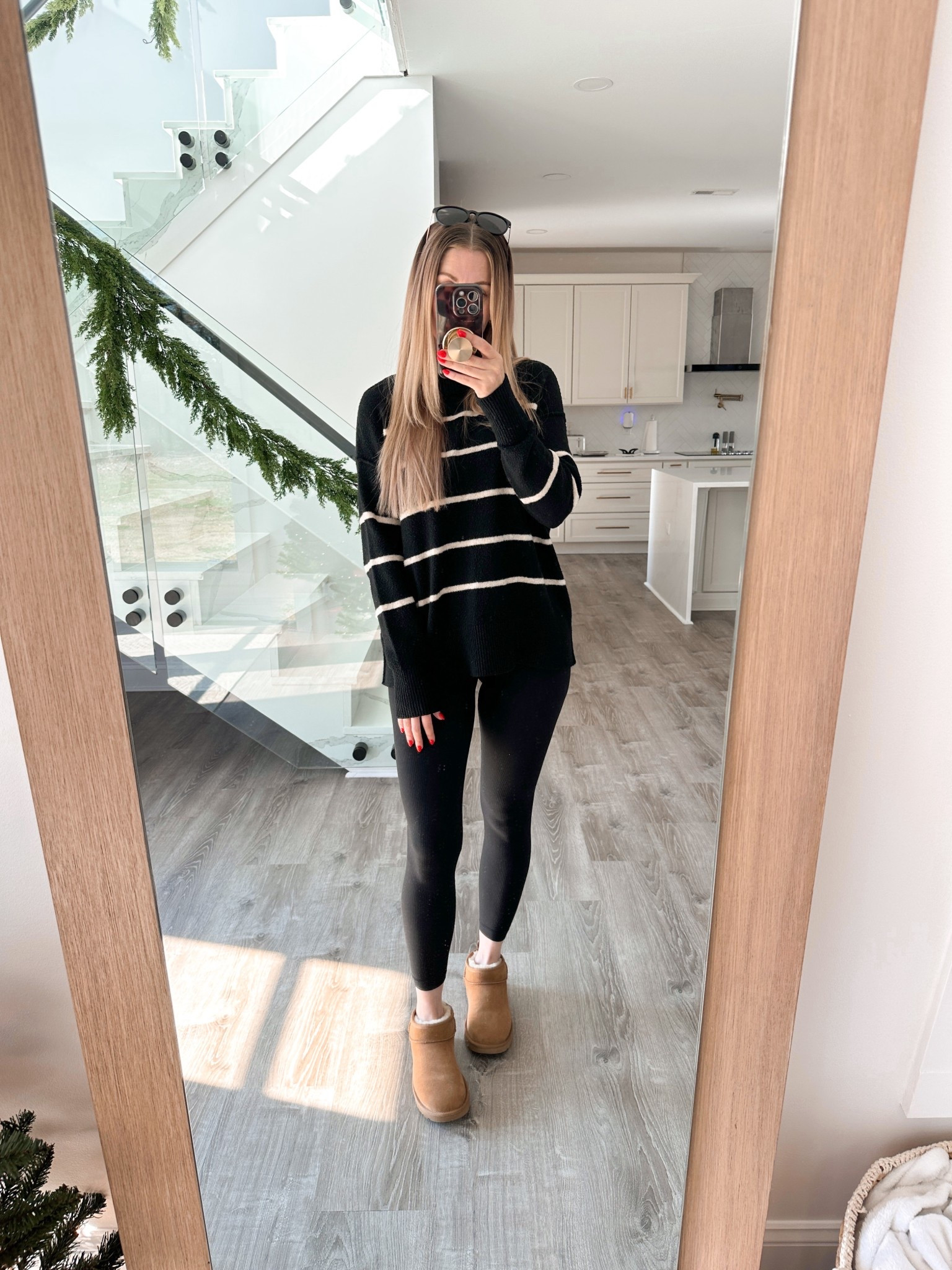 Wearing a small in the oversized sweater and my usual small in the leggings 

#LTKmorningroutine #LTKdayinmylife #LTKHoliday