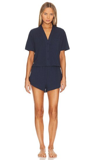 Slumberknit Short Sleeve Short Set in Deep Blue | Revolve Clothing (Global)