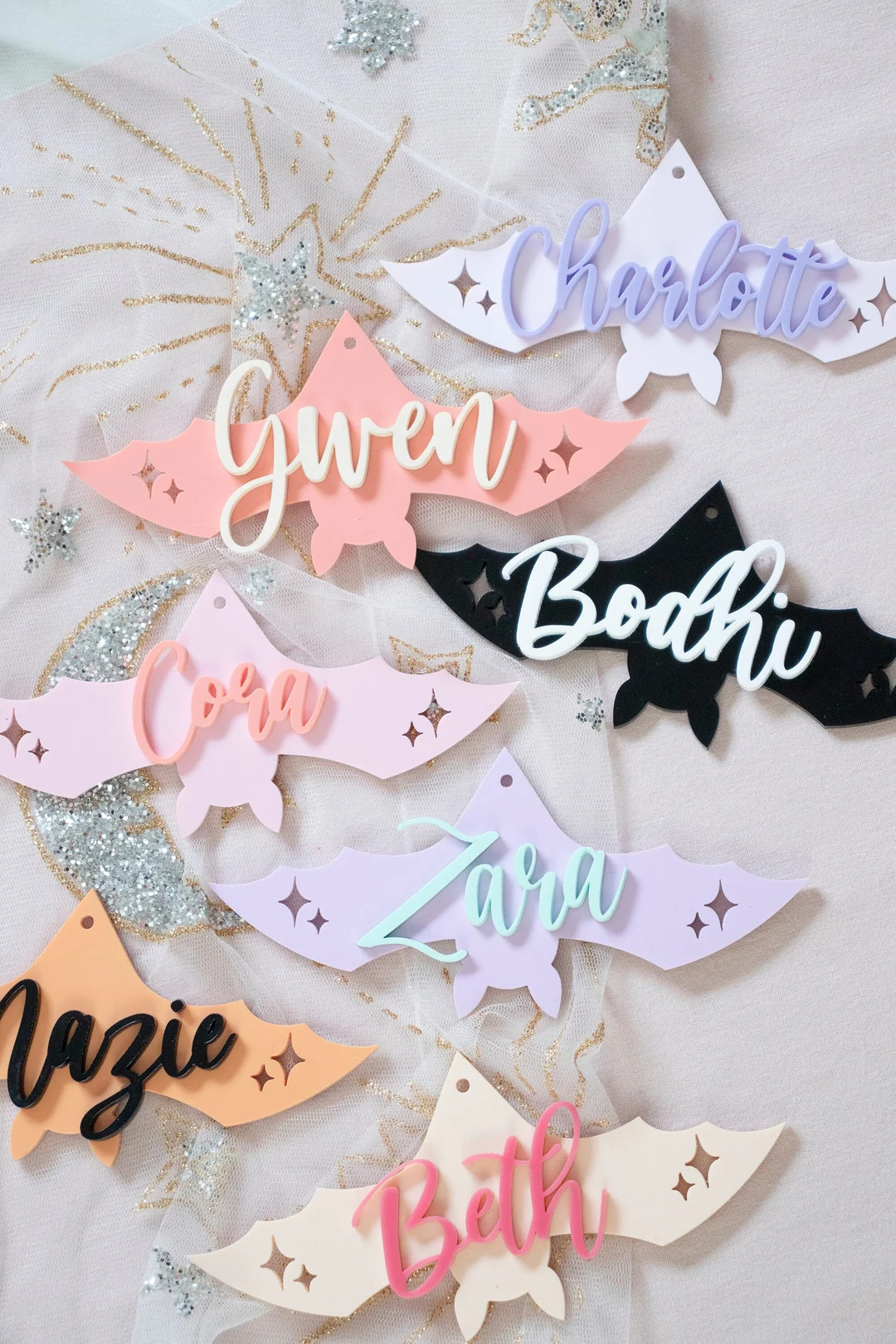 Halloween Bat Gift Tag, Acrylic Basket Tag, Halloween Party Tag, Halloween Nursery Decor, Hallowe... | Etsy (US)