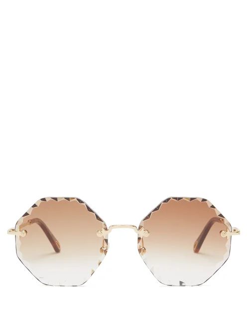 Chloé - Rosie Octagonal Frame Sunglasses - Womens - Brown | Matches (US)