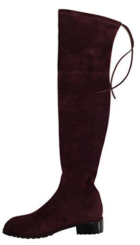 Kaitlyn Pan Flat Heel microsuede slim fit over the knee boots | Amazon (US)